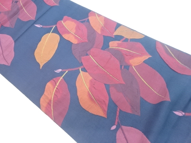 JAPANESE FUKURO OBI / MATELASSE / WOVEN LEAVES